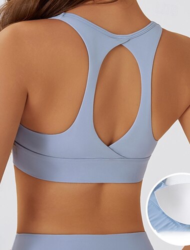  Per donna Canotte da allenamento Reggiseno sportivo Intimo / Maglia Intima Supporto medio Traspirante Senza fili Imbottito Colore Solido / Tinta Unita Sport Abbigliamento sportivo Nero Blu Palestra