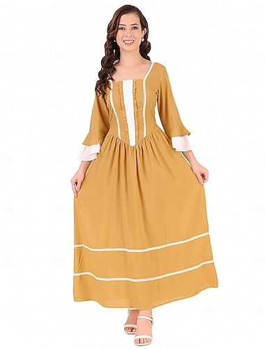  1800-tallet Det gamle vesten Prærie kjole Landsbyjente Pioner Kostyme Dame Halloween Karneval Kle deg ut på skolearrangementet Historisk gjenskaping Voksne Kjole