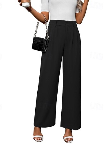  Per donna Gamba larga Pantaloni Eleganti Streetwear Casual Lunghezza intera Naturale Semplice Tasca Elastico in vita Confortevole All'aperto Weekend Marrone rossastro Rosso violaceo Rosso arancione