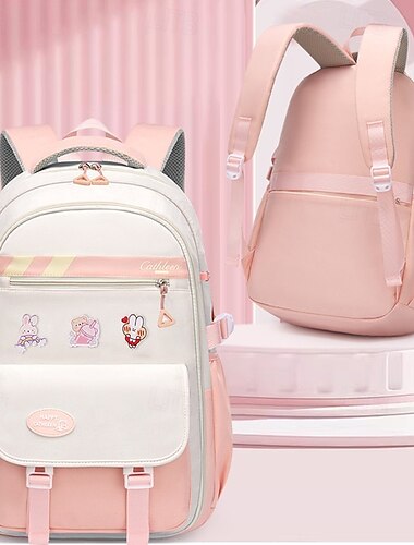 Bambini Ragazzi Ragazze Zaino Zaino scolastico Scuola Tessuto Oxford Regolabile Grande Capacità Impermeabile Cerniera Nero Rosa Rosso
