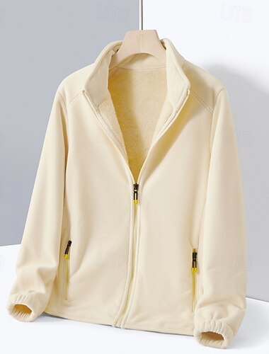  Women's Hiking Jacket Fleece Jacket Thermal Jacket Winter Outdoor Thermal Warm Top White Pink Dark Purple Purple