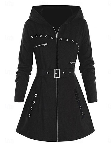  Women's Hoodie Jacket Comfortable Breathable Zipper Pocket Casual Plain Vacation Street Daily Wear Going out Zipper Regular Hooded Regular Fit Long Sleeve Outerwear Black Red Spring Fall