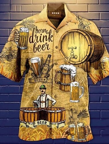  Oktoberfest Bier Hawaii-Hemden Aloha-Hemd Bayerisch München Deutsch Grafik Für Herren Erwachsene Karneval Oktoberfestbier 3D-Druck Urlaub Party