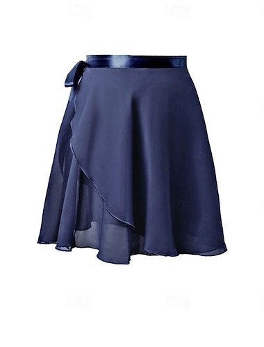  Volwassen balletdansrok, elastische taille chiffon halve rok met lintstrik, ideaal voor de training &balletopleiding
