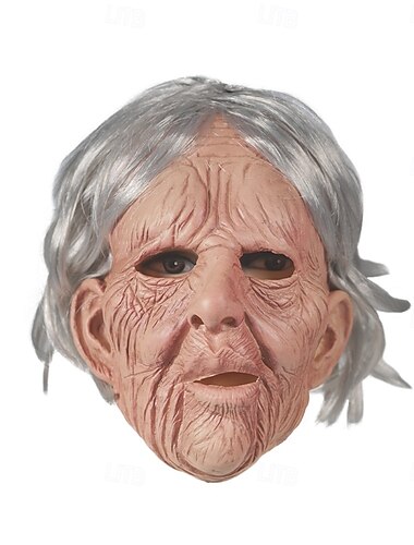  Gammel mann Gamle damer Halloween Maske Realistisk maske Skummelt Skremmende Full Face Voksne Herre Dame Unisex Halloween Karneval Ytelse Fest Enkle Halloween-kostymer Kle deg opp