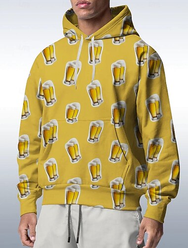 Októberi fesztivál Sör Kapucnis felsőrész Pullover bajor München Német Grafikus Kompatibilitás Páros Férfi Női Felnőttek Farsang Októberi fesztivál 3D nyomtatás Parti Alkalmi / Napi