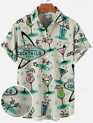  Oktoberfest Stampa di Lederhosen Camicie Hawaii Camicia Aloha bavarese Monaco Tedesco Grafico Per Per uomo Adulti Carnevale Birra Oktoberfest Stampa 3D Vacanza Feste