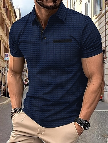 Hombre Camiseta de golf Camisetas polo de golf Trabajo Casual Diseño Manga Corta Básico Moderno Plano Botones Verano Primavera Ajuste regular Negro Blanco Azul Marino Oscuro Naranja Gris Ligero Gris