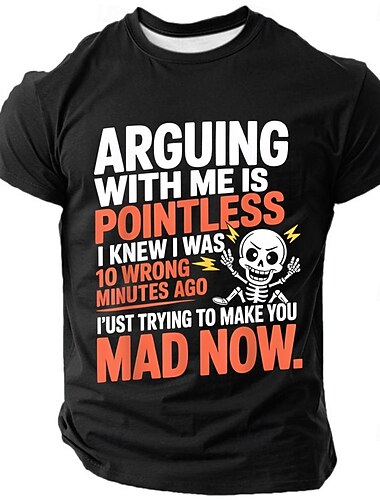  Homme T-Shirt Graphique Drôle - Discuter avec moi est inutile j'essaie juste de te rendre fou maintenant T-Shirt Humoristique.