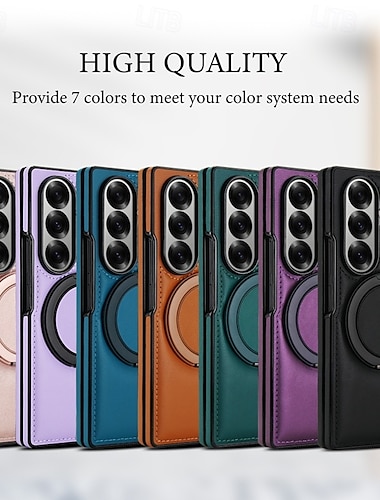  telefon Kılıf Na Samsung Galaxy Złóż 7 Złóż 6 Z Fold 5 Z Fold 4 Z Fold 3 Etui na karty portfela Obsługa ładowania bezprzewodowego Stopka Odporny na wstrząsy Retro TPU Skóra PU
