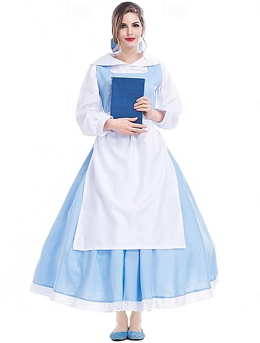  La Bella e la Bestia Fiaba Principessa Belle Vestito Personaggi dei libri di fiabe Anime Cosplay di film for Ragazze Bambini Halloween Carnevale Giornata mondiale del libro Performance Vestirsi in
