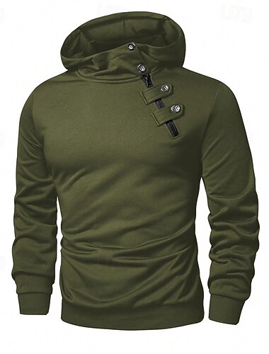  Per uomo Felpa con cappuccio Nero Vino Verde militare Cachi Grigio scuro Con Cappuccio Semplice Zip a un quarto Sport & Outdoor Quotidiano Ferie Poliestere Streetwear Essenziale Casual Primavera