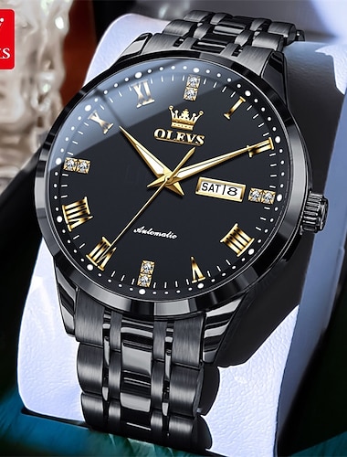  O novo Relógio de Negócios Masculino Olevs Relógio Mecânico Automático Totalmente à Prova d'Água com Calendário Luminosa e Exibição do Dia é um relógio da moda e tendência Relógio Esportivo Casual