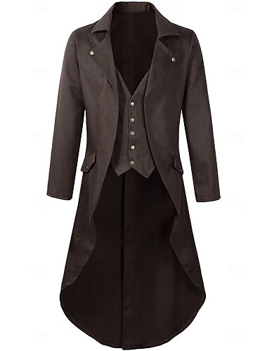  Retro Punk a gotika Středověké Kabát Smoking Frak Upír Rytíř Maškarní kostým Pánské Steampunk předvečer Všech svatých Výkon Večírek LARP Dospělé Kabát