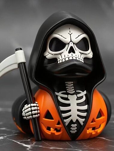  Halloween-dödslie-anka i harts, Liemannen-anka-staty med drakedetaljer, gotisk fantasi-anka-prydnad för kuslig hem- eller festdekoration