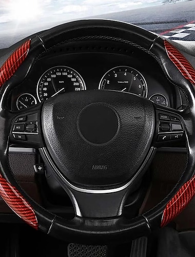  Lenkradbezug aus Carbonfaser-Silikon, rutschfest, universell passend, stilvoller, rutschfester Soft-Grip-Schutz für die Fahrzeuginnenausstattung, komfortables Fahrzubehör