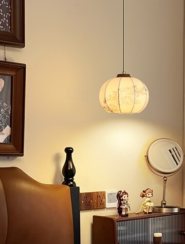  Závěsné světlo inspirované venkovskou přírodou, látkový materiál, výška 20 cm, teplé bílé/bílé světlo, e26 a e27, nastavitelný řetízek