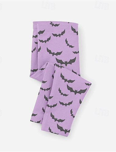  女性用 パンツ レギンス ストリートファッション カジュアル 全長 ハイウエストPantsHalloween コウモリ 弾性ウエスト プリント 通気性 快適 伸縮性あり バケーション ストリート デイリーウェア ピンク パープル ベージュ 春 秋 レギュラー