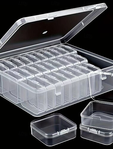  30 scatole portaoggetti in plastica trasparente, contenitori organizer resistenti per perline, gioielli e oggetti artigianali, regalo perfetto e scatola portagioie