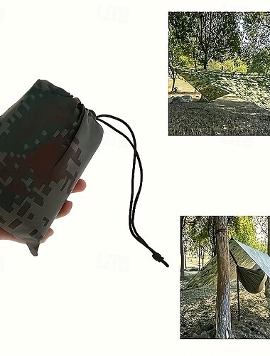  Tenda parasole da campeggio per esterni in poliestere resistente, protezione UV, riparo dalla spiaggia, con palo escluso, baldacchino con ambientazione naturale &robusto supporto in corda per picnic e