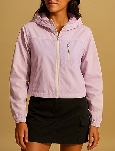  Women's Windbreaker Softshell Jacket Hiking Jacket Outdoor Sun Protection Quick Dry Lightweight Breathable Hiking Outfits Hiking Clothes Summer Spring Jacket Climbing Camping / Hiking / Caving Running