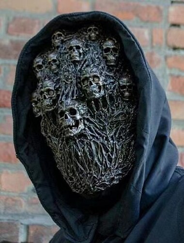  ハロウィン スケルトン ヘッドギア マスク、ハロウィン スカル ゴシック コスプレ パーティー コスチューム |怖いハロウィーンパーティー用品 jiaben コスプレ衣装