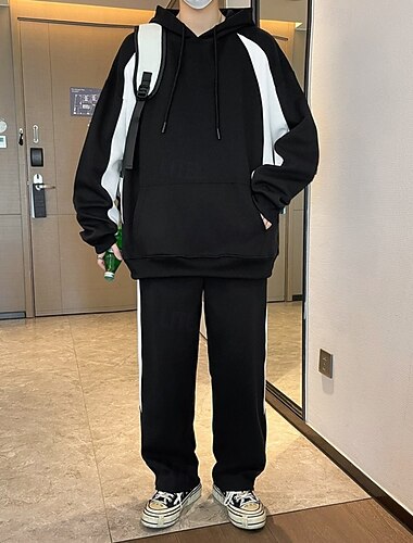  Męskie Dres Spodnie dresowe Athleisure Jesień Długi rękaw Ochrona przed słońcem Odporność na wiatr Lekki Wędkarstwo Piesze wycieczki Na zewnątrz Odzież sportowa Odzież sportowa Kolorowy blok Czarny