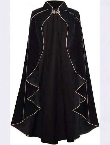  Rétro Vintage Médiéval Renaissance Cap Cape Vampire Elfe Déguisement Unisexe Fantaisie Halloween Carnaval Performance LARP Adultes Cape Toutes saisons
