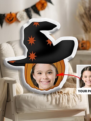  Cuscino Personalizzato con Faccia di Halloween Cuscino con Foto Minime Cuscino Umanoidale Divertente Regalo di Anniversario per Lui e Lei Mini Me Giocattolo