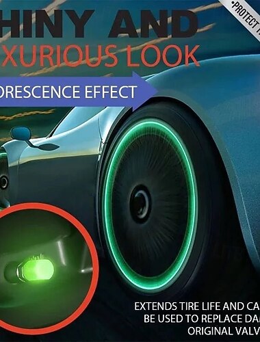  16 ks univerzálních fluorescenčních krytek ventilků pneumatik, svítící ve tmě krytky ventilků pro motocykly, elektrokola, skútry, auta, vakuové pneumatiky, světelné krytky ventilků
