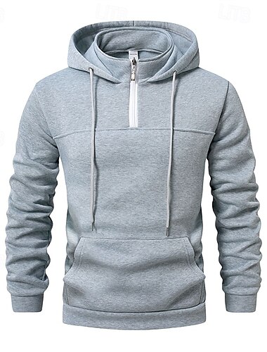  Herren Kapuzensweatshirt Viertelreißverschluss Kapuzensweatshirt Aprikose Schwarz Wein Marineblau Dunkelgrün Mit Kapuze Einfach Kordelzug Viertel Postleitzahl Sport & Outdoor Täglich Ferien Polyester