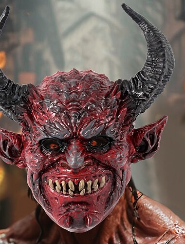  Monsters Čert Ork předvečer Všech svatých Maska Realistická maska Horor Strašidelný Celá hlava Dospělé Pánské předvečer Všech svatých Karneval Výkon Párty Jednoduché Halloweenské kostýmy Oblékněte se