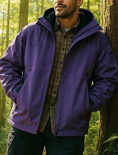  Men's Windbreaker Hiking Jacket Fleece Jacket Outdoor Thermal Waterproof Windproof Hiking Outfits Hiking Clothes Spring Autumn / Fall Top Camping / Hiking / Caving Running Black White Yellow