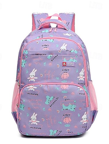  Bambini Ragazzi Ragazze Zaino Zaino scolastico Zaino Funzionale Scuola Quotidiano Cartoni animati Oxford Regolabile Grande Capacità Impermeabile Cerniera Stampa Nero Rosa Blu