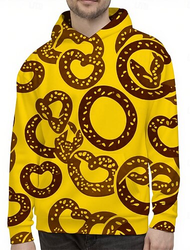  Oktoberfest Pretzel Felpa con cappuccio Maglione bavarese Monaco Tedesco Grafico Per Per uomo Adulti Carnevale Birra Oktoberfest Stampa 3D Feste Casual Quotidiano
