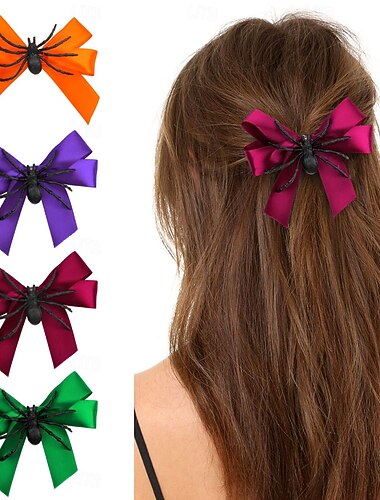  Fermaglio per capelli a forma di ragno per Halloween, accessorio per capelli carino e originale per travestimenti, fermaglio per frangia laterale per ragazze e travestimenti da festa
