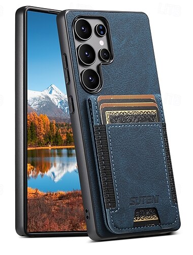  Handy Hülle Handyhüllen Für Samsung Galaxy S25 S24 S23 Ultra Plus S22 Plus Ultra Rückseite Mit Ständer Kartenfach Stoßfest Retro TPU PU-Leder