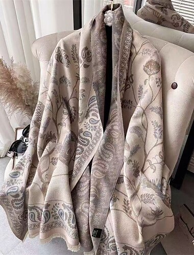  Per donna Sciarpa rettangolare Sciarpe da donna Streetwear Quotidiano Data Nero Arancione Sciarpa Fiore