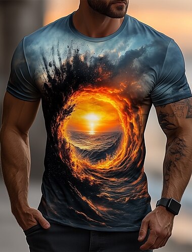  Per uomo Illusione ottica Oceano 3D Maglietta Manica Corta maglietta Stampa 3D Girocollo Camicia Esagerato Designer Feste Streetwear Casuale Blu 3# Blu 2# Blu 1# Estate Primavera Tutte le stagioni