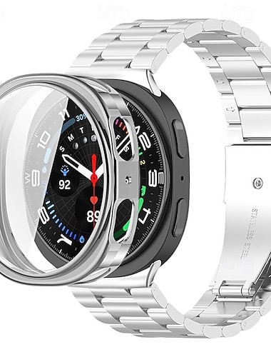  Uhrenarmband für Samsung Galaxy Uhr 8 40/44mm Watch 8 Classic 46 mm Ultra ansehen Edelstahl Ersatz Gurt Schnalle aus Edelstahl Sportarmband Geschäftsband Armband