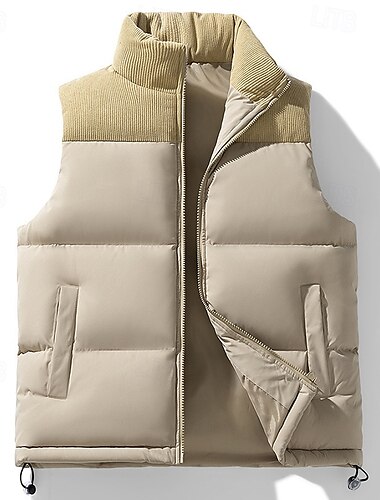  Pánské Dağcı Yeleği Péřová vesta Termo vesta Bez rukávů Kamizelka Venkovní Zahřívací Zima Zip Kapsy Polyester Černá Khaki Kávová Lov Rybaření Lezení