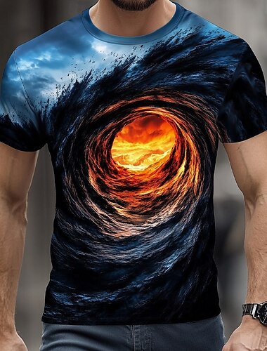  Per uomo Illusione ottica Astratto 3D Maglietta Manica Corta maglietta Stampa 3D Girocollo Camicia Esagerato Designer Feste Streetwear Casuale Giallo Rosso Blu Estate Primavera Tutte le stagioni