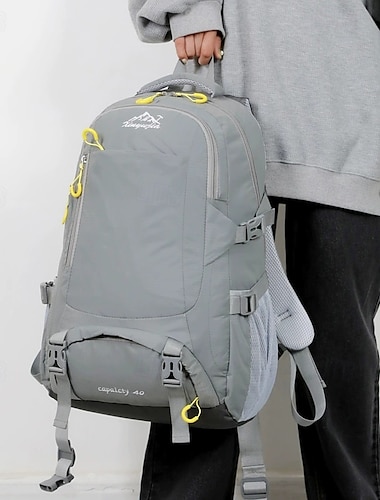  Herren Damen Rucksack Schulranzen Funktionaler Rucksack Schulrucksack Schule Outdoor Campen und Wandern Polyester Nylon Verstellbar Großes Fassungsvermögen Wasserdicht Reißverschluss Schwarz Gelb