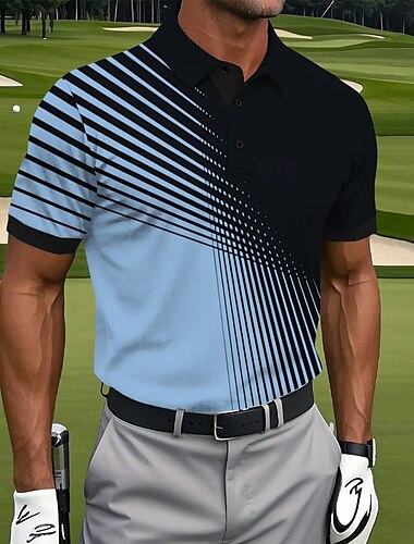  Homens Golf Linha Pólo Camisas Polo Esportivas Manga Curta Camisas polo Camisas de colarinho Casual Roupa Esportiva Botões Verão Branco Azul Roxo
