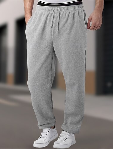  Herre Joggebukser Bukser Uformelle bukser Sportsbukser Elastisk midje Snorer Rett ben عادي Komfort Varm Full lengde utendørs Avslappet Daglig Ferie Sport Svart Kakifarget Uelastisk