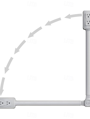  محول حائط متعدد المقابس مزود بمنافذ شحن USB وموزع طاقة موفر للمساحة للمنزل والمكتب ومستلزمات السفر