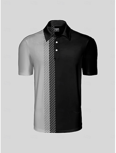  Homens Camisa polo de caminhada Preto Manga Curta Blusas Roupas de golfe, roupas, roupas, roupas