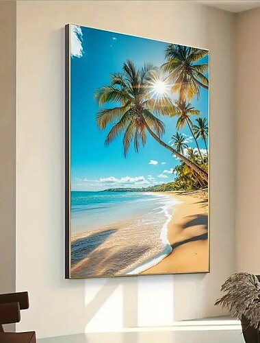  1 st ramlös canvas väggkonst tropisk strandscen modern affisch med havslandskap som används för vardagsrums- och sovrumsdekoration ramlös