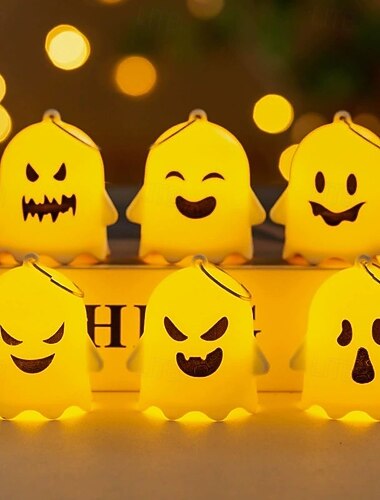  6 stuks Halloween spooklichten op batterijen, feestdecoraties voor thuis