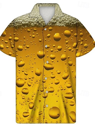  Oktoberfest Birra Camicie Hawaii Camicia Aloha bavarese Monaco Tedesco Grafico Per Per uomo Adulti Carnevale Birra Oktoberfest Stampa 3D Vacanza Feste